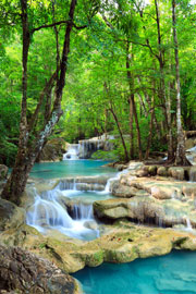 Poster - Wasserfälle Blue Water Kanchanaburi Nationalpark Thailand
